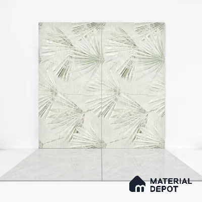 Marble Floor & Wall Tile TL 05813 Gravier Verdant Mist 2 ft x 4 ft Vitrified High Gloss Finish - 9 mm | 6 Random Design | Suitable for Living Room, Bedroom, Bathroom (Sample)
