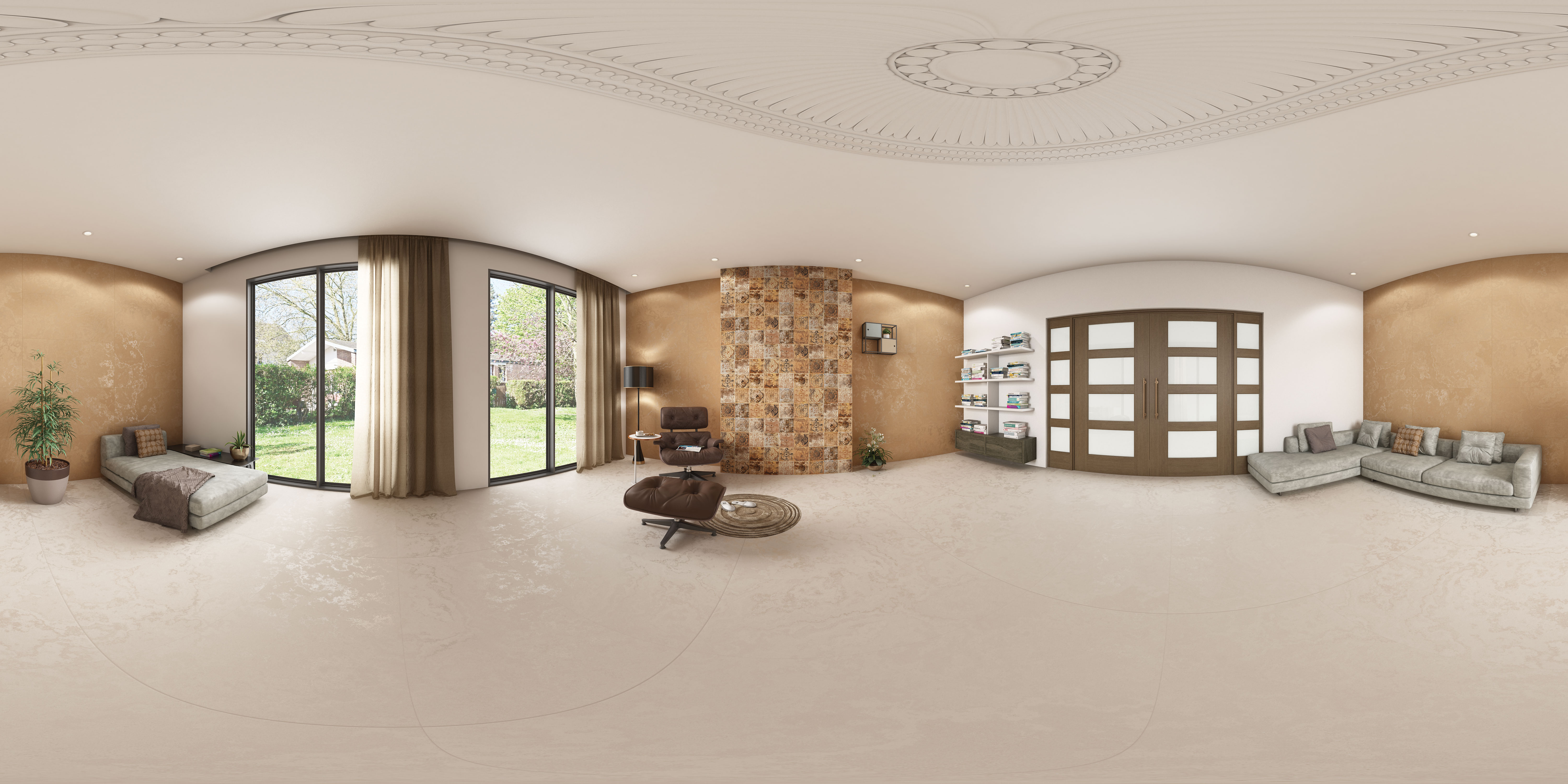 Plain Floor & Wall Tile TL 05609 B Gravier Golden Ethno 2 ft x 4 ft Vitrified Sand Matte Finish - 9 mm | 4 Random Design | Suitable for Living Room, Bedroom, Bathroom (Sample)