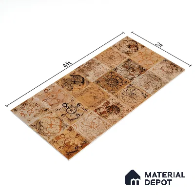 Moroccan Wall Tile TL 05609 Gravier Golden Ethno Decor 2 ft x 4 ft Vitrified Sand Matte Finish - 9 mm | 2 Random Design | Suitable for Living Room, Bedroom, Bathroom (Sample)