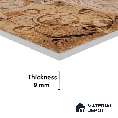 Moroccan Wall Tile TL 05609 Gravier Golden Ethno Decor 2 ft x 4 ft Vitrified Sand Matte Finish - 9 mm | 2 Random Design | Suitable for Living Room, Bedroom, Bathroom (Sample)