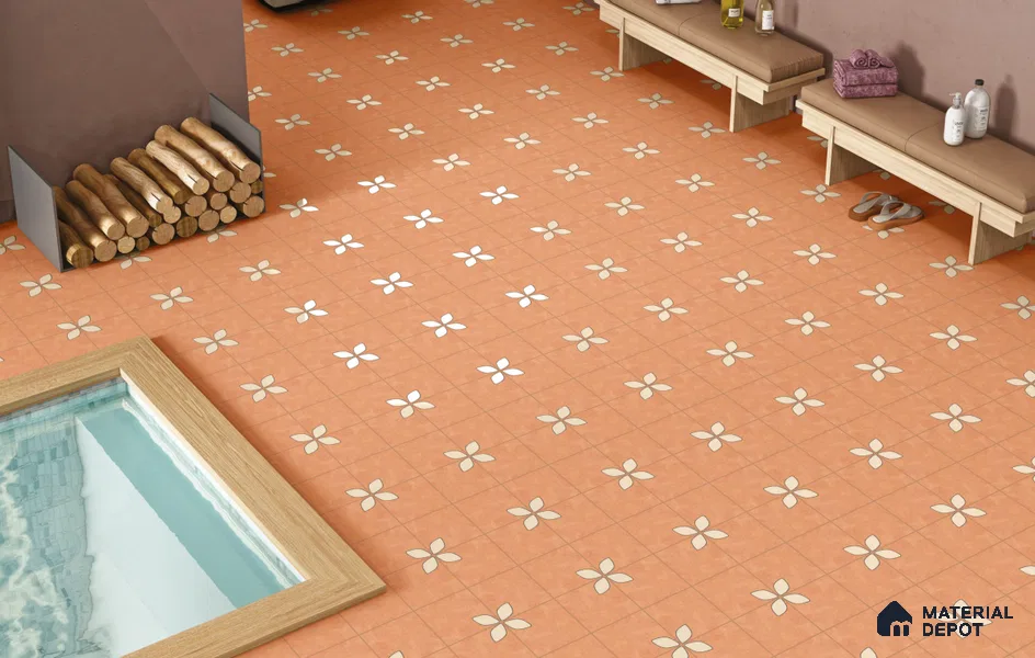 Subway Floor & Wall Tile TL 11519 Fossil 8 inc x 8 inc Anti Skid Vitrified Whitebody Digimatt Finish - 8.5 mm | Suitable for Kitchen & Bathroom | Minimum 3 mm Spacer is Mandatory