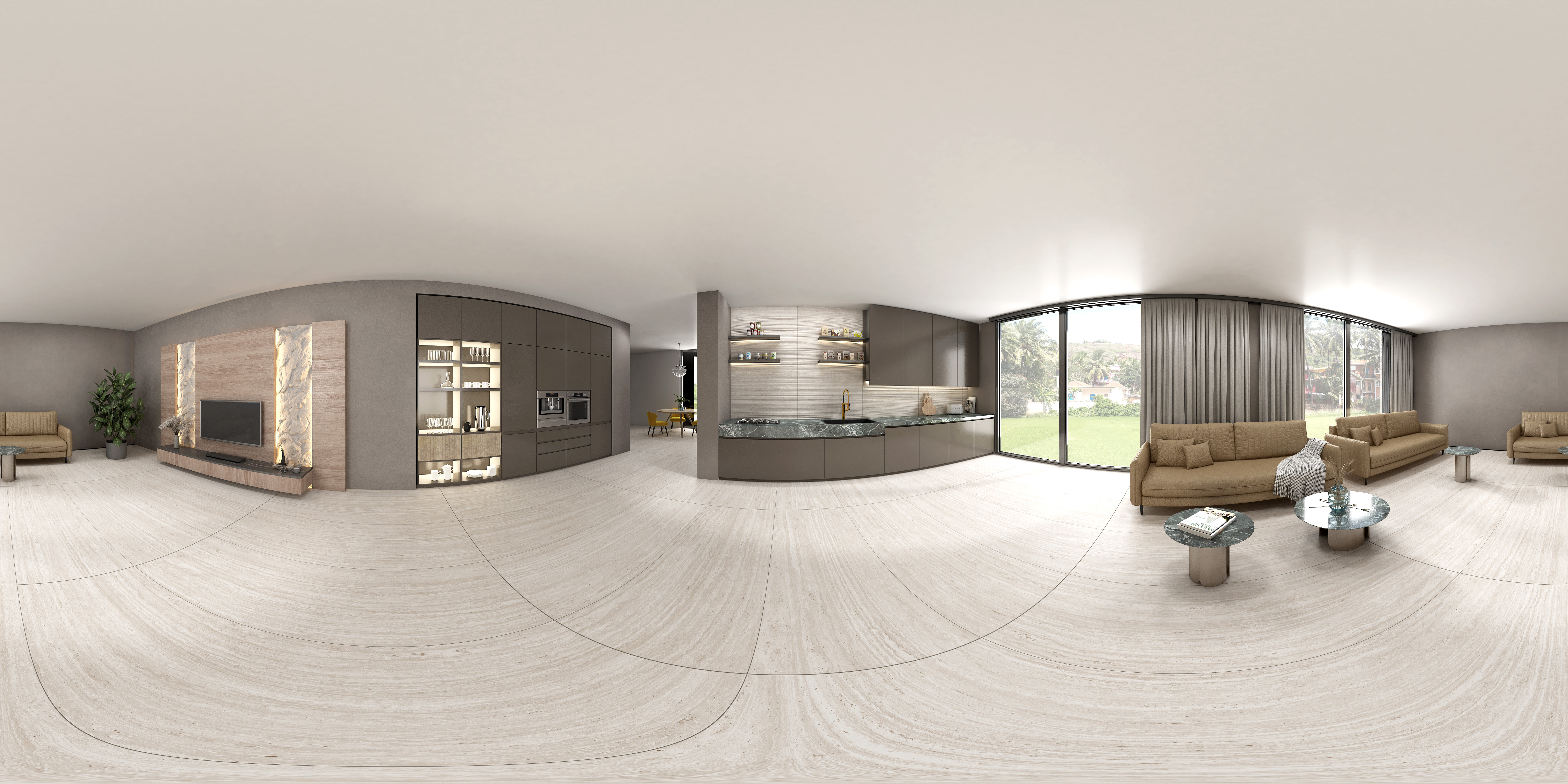 Punch Wall Tile TL 05815 Gravier Soft Travertine Decor 2 ft x 4 ft Vitrified Lush Matte Finish - 9 mm | Suitable for Living Room, Bedroom, Bathroom (Sample)