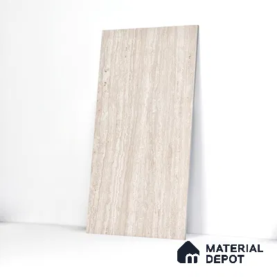 Stone Floor & Wall Tile TL 05815 B Gravier Soft Travertine 2 ft x 4 ft Vitrified Lush Matte Finish - 9 mm | 6 Random Design | Suitable for Living Room, Bathroom & Office