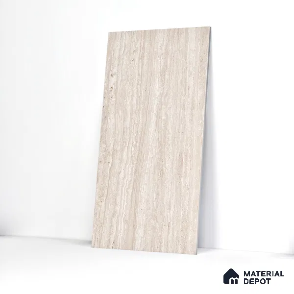 Stone Floor & Wall Tile TL 05815 B Gravier Soft Travertine 2 ft x 4 ft Vitrified Lush Matte Finish - 9 mm | 6 Random Design | Suitable for Living Room, Bathroom & Office