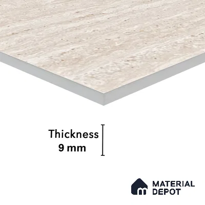 Stone Floor & Wall Tile TL 05815 B Gravier Soft Travertine 2 ft x 4 ft Vitrified Lush Matte Finish - 9 mm | 6 Random Design | Suitable for Living Room, Bathroom & Office