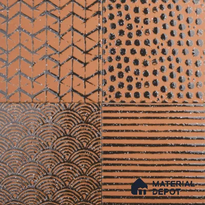 Subway Floor & Wall Tile TL 11522 Sanford Red Decor 8 inc x 8 inc Anti Skid Vitrified Whitebody Digimatt Finish - 8.5 mm | Suitable for Kitchen & Bathroom | Minimum 3 mm Spacer is Mandatory