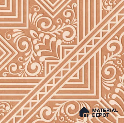 Moroccan Carpet Floor & Wall TL 11516 C Levels Red Center 8 inc x 8 inc Anti Skid Vitrified Whitebody Digimatt Finish - 8 mm | Suitable for Living Room,Bedroom,Dining & Kitchen | Minimum 3 mm Spacer is Mandatory