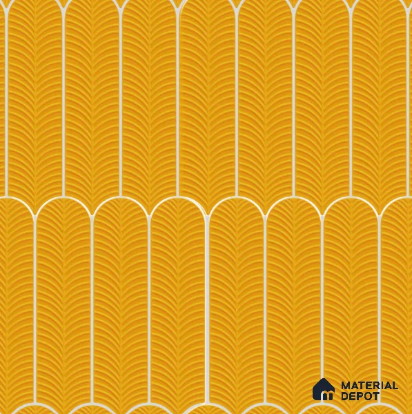 Subway Wall Tile TL 10742 E Feather Series  Honey Shine 1 ft x 3 in Ceramic Glossy Finish - 10 mm | Suitable for Highlighter Walls, Foyer, Bathroom, Kitchen Wall & Backsplashes