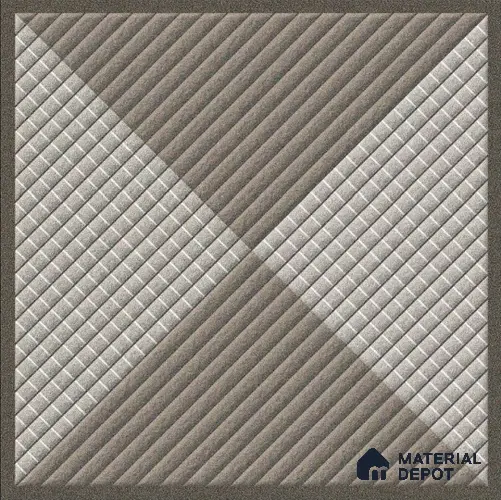 Multi Colour Stone Tile TL 09060 9138 16 inch x 16 inch Vitrified Carving Matte Finish - 12 mm | | Suitable for Parking, Terrace | Pattern Alignment May Vary | 2-3 mm Spacer is Mandatory