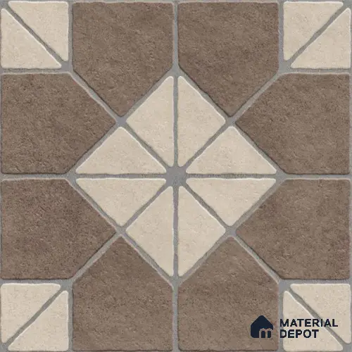 Multi Colour Patterned Tile TL 09071 B Blend Coffee 16 inch x 16 inch Vitrified Carving Matte Finish - 12 mm | | Suitable for Parking, Terrace | Pattern Alignment May Vary | 2-3 mm Spacer is Mandatory