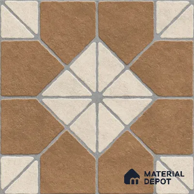 Multi Colour Patterned  Tile TL 09071  Blend Bronz 16 inch x 16 inch Vitrified Carving Matte Finish - 12 mm |  | Suitable for Parking, Terrace | Pattern Alignment May Vary | 2-3 mm Spacer is Mandatory
