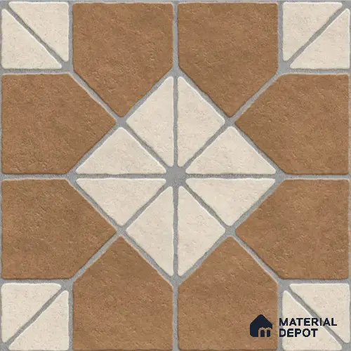 Multi Colour Patterned Tile TL 09071 Blend Bronz 16 inch x 16 inch Vitrified Carving Matte Finish - 12 mm | | Suitable for Parking, Terrace | Pattern Alignment May Vary | 2-3 mm Spacer is Mandatory