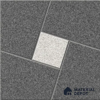 Black Patterned  Tile TL 09069 B  Argon Nero 16 inch x 16 inch Vitrified Carving Matte Finish - 12 mm |  | Suitable for Parking, Terrace | Pattern Alignment May Vary | 2-3 mm Spacer is Mandatory