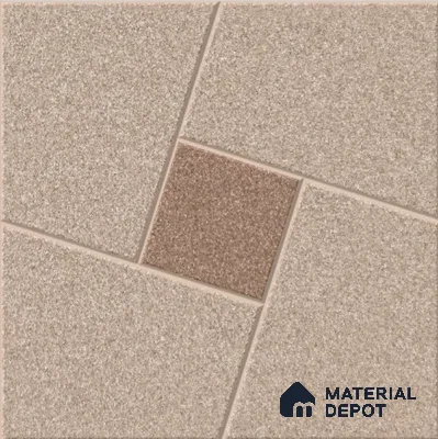 Brown Patterned  Tile TL 09069 C  Argon Sand 16 inch x 16 inch Vitrified Carving Matte Finish - 12 mm |  | Suitable for Parking, Terrace | Pattern Alignment May Vary | 2-3 mm Spacer is Mandatory