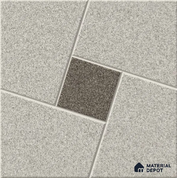 Grey Patterned Tile TL 09069 D Argon Gris 16 inch x 16 inch Vitrified Carving Matte Finish - 12 mm | | Suitable for Parking, Terrace | Pattern Alignment May Vary | 2-3 mm Spacer is Mandatory