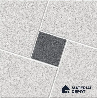 Grey Patterned  Tile TL 09069  Argon Silver 16 inch x 16 inch Vitrified Carving Matte Finish - 12 mm |  | Suitable for Parking, Terrace | Pattern Alignment May Vary | 2-3 mm Spacer is Mandatory