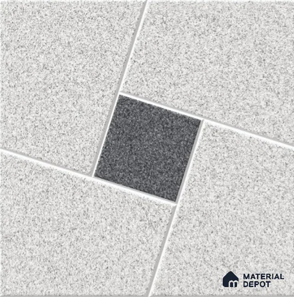 Grey Patterned Tile TL 09069 Argon Silver 16 inch x 16 inch Vitrified Carving Matte Finish - 12 mm | | Suitable for Parking, Terrace | Pattern Alignment May Vary | 2-3 mm Spacer is Mandatory