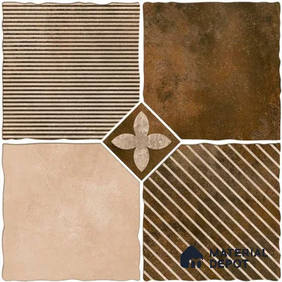 Brown Moroccan  Tile TL 09064  9569 16 inch x 16 inch Vitrified Carving Matte Finish - 12 mm |  | Suitable for Parking, Terrace | Pattern Alignment May Vary | 2-3 mm Spacer is Mandatory