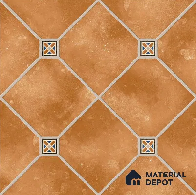 Brown Stone Tile TL 09065  9651 16 inch x 16 inch Vitrified Carving Matte Finish - 12 mm |  | Suitable for Parking, Terrace | Pattern Alignment May Vary | 2-3 mm Spacer is Mandatory