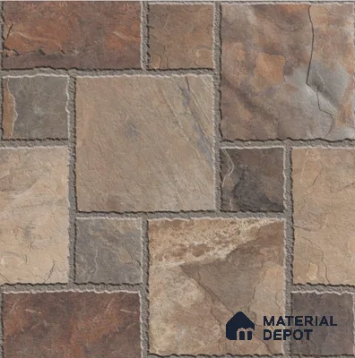 Multi Colour Patterned  Tile TL 09076 B  Pedra Natural 16 inch x 16 inch Vitrified Carving Matte Finish - 12 mm |  | Suitable for Parking, Terrace | Pattern Alignment May Vary | 2-3 mm Spacer is Mandatory