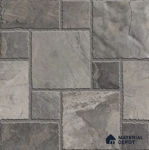 Grey Stone Tile TL 09076  Pedre Smoke 16 inch x 16 inch Vitrified Carving Matte Finish - 12 mm |  | Suitable for Parking, Terrace | Pattern Alignment May Vary | 2-3 mm Spacer is Mandatory