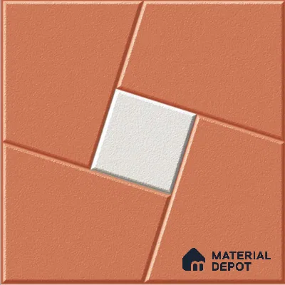 Brown Patterned  Tile TL 09070  Flandes Cotto 16 inch x 16 inch Vitrified Carving Matte Finish - 12 mm |  | Suitable for Parking, Terrace | Pattern Alignment May Vary | 2-3 mm Spacer is Mandatory