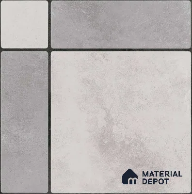 Grey Cement Tile TL 09067  91003 16 inch x 16 inch Vitrified Carving Matte Finish - 12 mm |  | Suitable for Parking, Terrace | Pattern Alignment May Vary | 2-3 mm Spacer is Mandatory