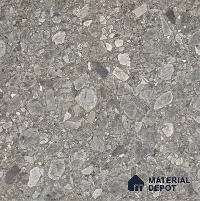 Grey Terrazzo Parking Floor Tile TL 09074  Terre Gris 16 inch x 16 inch Vitrified Carving Matte Finish - 12 mm | Suitable for Parking, Terrace | Pattern Alignment May Vary | 2-3 mm Spacer is Mandatory