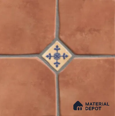 Brown Moroccan  Tile TL 09075 C  Flintstone Cotto 16 inch x 16 inch Vitrified Carving Matte Finish - 12 mm | Random 4 | Suitable for Parking, Terrace | Pattern Alignment May Vary | 2-3 mm Spacer is Mandatory