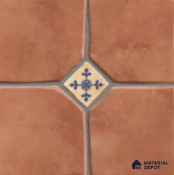 Brown Moroccan Tile TL 09075 C Flintstone Cotto 16 inch x 16 inch Vitrified Carving Matte Finish - 12 mm | Random 4 | Suitable for Parking, Terrace | Pattern Alignment May Vary | 2-3 mm Spacer is Mandatory
