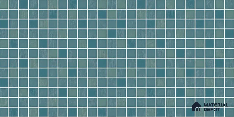 Green Faux Mosaic Wall & Floor Tile TL 09096  Ester Aqua 1 ft x 1 ft Ceramic Glossy Finish - 9 mm | Suitable for Highlighter Wall, Bathroom, Kitchen Wall & Backsplash