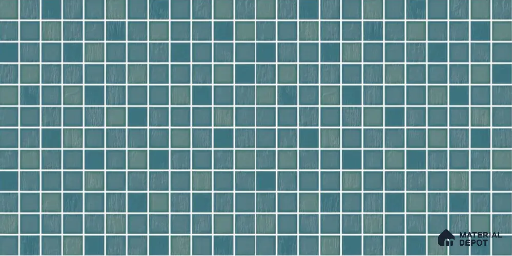 Green Faux Mosaic Wall & Floor Tile TL 09096 Ester Aqua 1 ft x 1 ft Ceramic Glossy Finish - 9 mm | Suitable for Highlighter Wall, Bathroom, Kitchen Wall & Backsplash