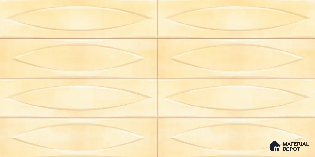 Yellow Faux Subway Wall Tile TL 09093 B Eye Yellow 1 ft x 1 ft Ceramic Glossy Finish - 9 mm | Suitable for Highlighter Wall, Bathroom, Kitchen Wall & Backsplash | Please Expect a Slight Variation of Pattern