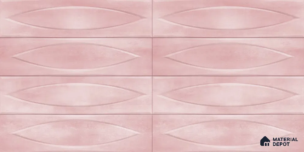 Pink Faux Subway Wall Tile TL 09093  Eye Pink 1 ft x 1 ft Ceramic Glossy Finish - 9 mm | Suitable for Highlighter Wall, Bathroom, Kitchen Wall & Backsplash | Please Expect a Slight Variation of Pattern