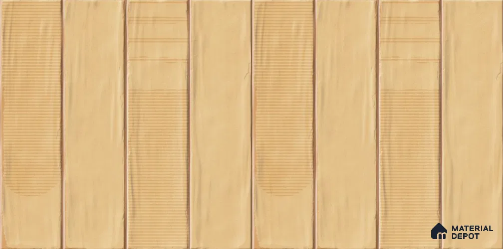 Cream Faux Subway Wall Tile TL 09094 D  Lucido Carmel 1 ft x 1 ft Ceramic Glossy Finish - 9 mm | Suitable for Highlighter Wall, Bathroom, Kitchen Wall & Backsplash | Please Expect a Slight Variation of Pattern