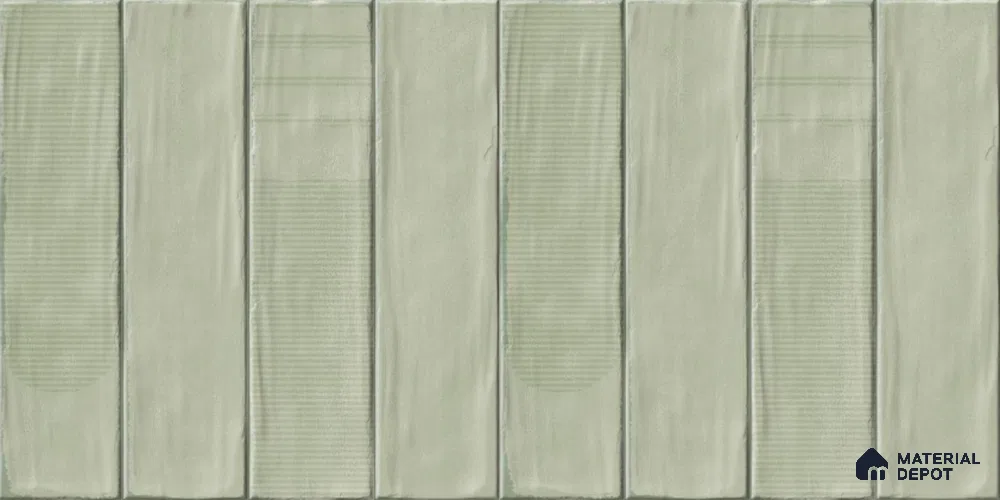 Green Faux Subway Wall Tile TL 09094 E  Lucido Cielo 1 ft x 1 ft Ceramic Glossy Finish - 9 mm | Suitable for Highlighter Wall, Bathroom, Kitchen Wall & Backsplash | Please Expect a Slight Variation of Pattern