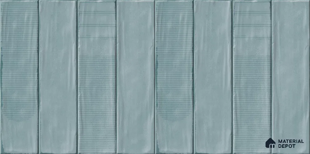 Blue Faux Subway Wall Tile TL 09094 H  Lucido Moss 1 ft x 1 ft Ceramic Glossy Finish - 9 mm | Suitable for Highlighter Wall, Bathroom, Kitchen Wall & Backsplash | Please Expect a Slight Variation of Pattern