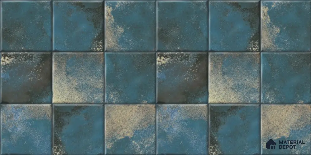 Blue Faux Subway Wall Tile TL 09098 Rhory Aqua 1 ft x 1 ft Ceramic Glossy Finish - 9 mm | Suitable for Highlighter Wall, Bathroom, Kitchen Wall & Backsplash | Please Expect a Slight Variation of Pattern