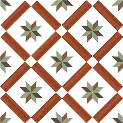Moroccan Wall & Floor Athangudi Tile TL 09105 132 1 ft x 1 ft Vitrified Carving Matte Finish - 9 mm | Suitable for Highlighter Wall, Kitchen Wall & Backsplash | Please Expect a Slight Variation of Pattern
