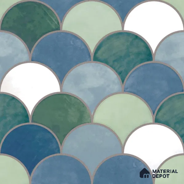 Moroccan Wall & Floor Tile TL 09108 138 1 ft x 1 ft Vitrified Carving Matte Finish - 9 mm | Suitable For Bathroom, Kitchen, Balcony | Please Expect a Slight Variation of Pattern