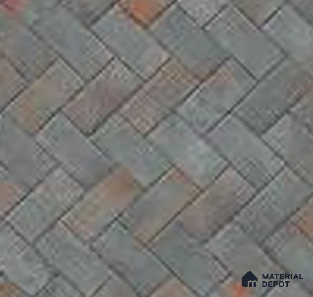 Grey Stone Floor Tile TL 07610  Ladrillo Gris 2 ft x 2 ft Vitrified Matte Finish - 12 mm | Please Expect a Slight Variation of Pattern