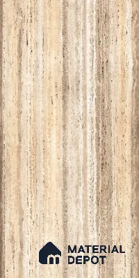 Beige Stone Floor & Wall Tile TL 07435 Prestige Royal Rock Travertino Beige 4 ft x 2 ft Vitrified Matte Finish - 9 mm | Random 4 | Suitable for Living Room, Bedroom, Bathroom (Sample)