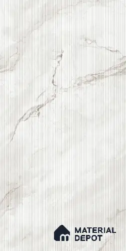 Grey Stone Tile TL 08768 B Royal Lucio Pearl Decor 4 ft x 2 ft Vitrified Carving Matte Finish - 9 mm | | Suitable for Living Room, Bedroom, Bathroom
