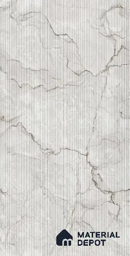 Grey Stone Tile TL 08769 D Royal Sanzio Grey Decor 4 ft x 2 ft Vitrified Carving Matte Finish - 9 mm | Suitable for Living Room, Bedroom, Bathroom