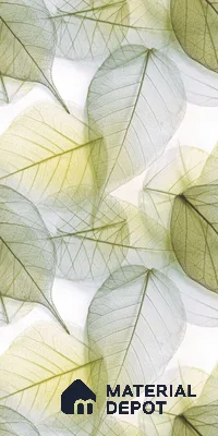 Tropical Wall Tile TL 08771  Royal Foliage Green 4 ft x 2 ft Vitrified Carving Matte Finish - 9 mm | Suitable for Bathroom, Accent/Feature Wall, Dining Area
