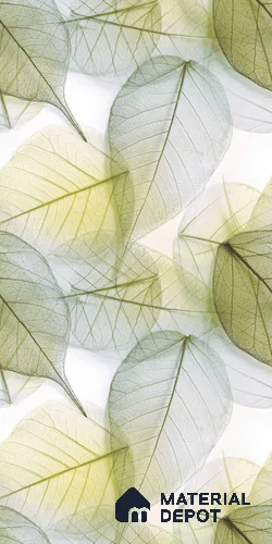 Tropical Wall Tile TL 08771  Royal Foliage Green 4 ft x 2 ft Vitrified Carving Matte Finish - 9 mm |  | Suitable for Living Room, Bedroom, Bathroom