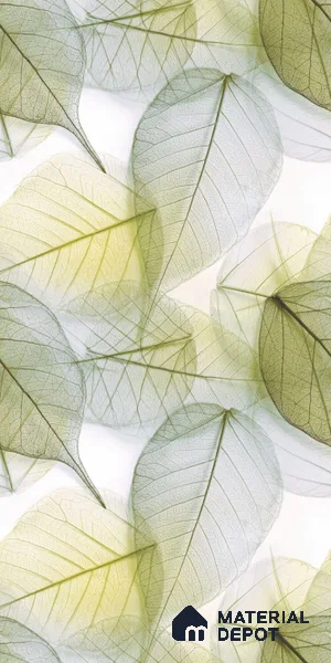 Tropical Wall Tile TL 08771  Royal Foliage Green 4 ft x 2 ft Vitrified Carving Matte Finish - 9 mm | Suitable for Bathroom, Accent/Feature Wall, Dining Area