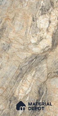 Beige Stone Floor & Wall Tile TL 07434 Prestige Royal Dorada Beige 4 ft x 2 ft Vitrified Matte Finish - 9 mm | Random 6 | Suitable for Living Room, Bedroom, Bathroom (Sample)