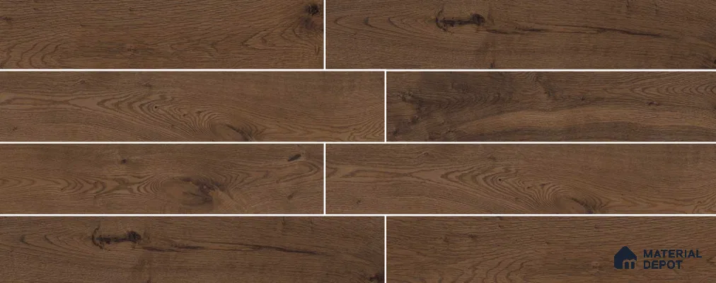 Wenge Wooden Strip Floor & Wall Tile TL 09139 Grainor Wenge Rasperry 4 ft x 8 Inch Vitrified Carving Matte Finish - 9 mm | Suitable for Living Room, Bedroom, Foyer, Dining | 2-3 mm Spacer is Mandatory