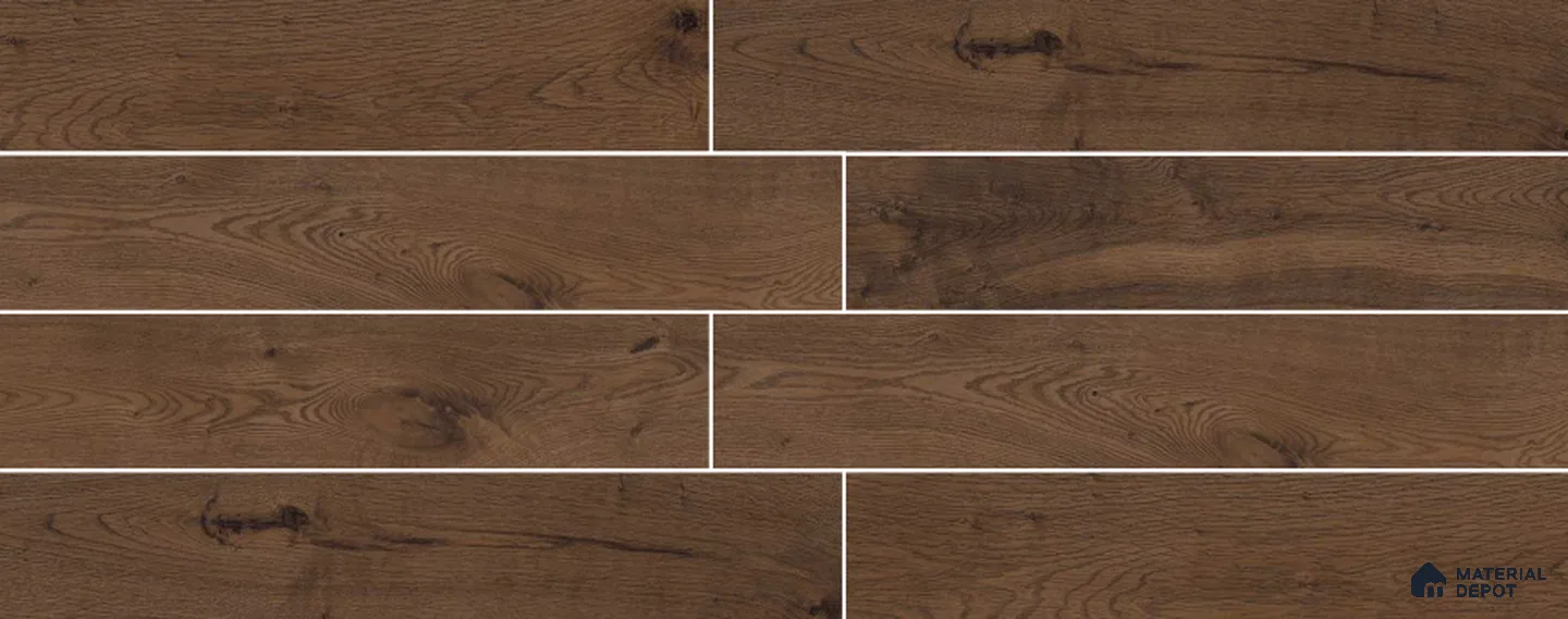 Wenge Wooden Strip Floor & Wall Tile TL 09139 Grainor Wenge Rasperry 4 ft x 8 Inch Vitrified Carving Matte Finish - 9 mm | Suitable for Living Room, Bedroom, Foyer, Dining | 2-3 mm Spacer is Mandatory